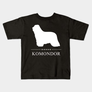 Komondor Dog White Silhouette Kids T-Shirt